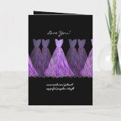 姉妹-紫色の服のメイド・オブ・オーナー（花嫁付き添い人）の陰 招待状 (裏面)