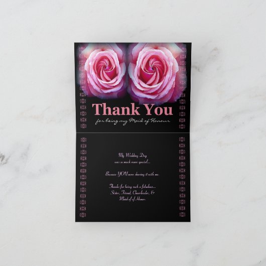 姉妹 結婚式の感謝を伝えるカード 桜の花 サンキューカード (内部)