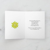 姉妹、花弁招待状、黄色い花 サンキューカード (内部)