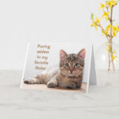 *姉妹*誕生日のコメディアキャット カード (黄色い花)