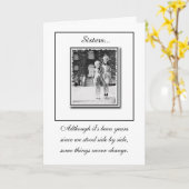 "姉妹"誕生日カード – ブラック&ホワイト カード (黄色い花)