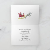 姉妹、金ゴールドおよび赤い効果のクリスマスカード シーズンカード (内部)