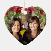 姉妹I愛する私の妹2写真クリスマスグリーン セラミックオーナメント (裏面)
