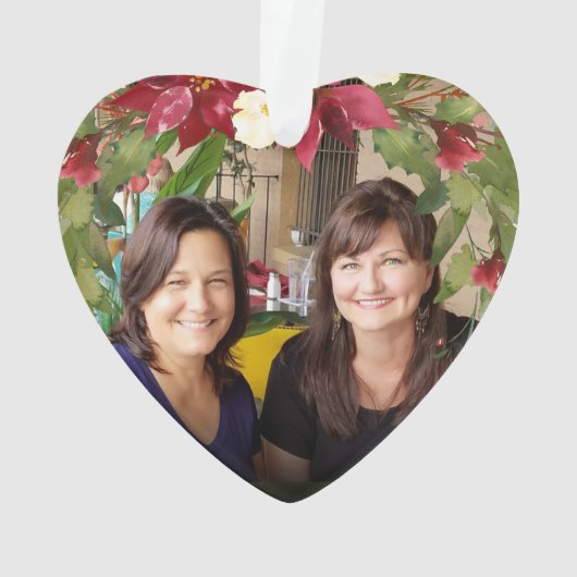 姉妹I愛私のSis 2の写真のクリスマスの緑の草木 オーナメント (裏面)