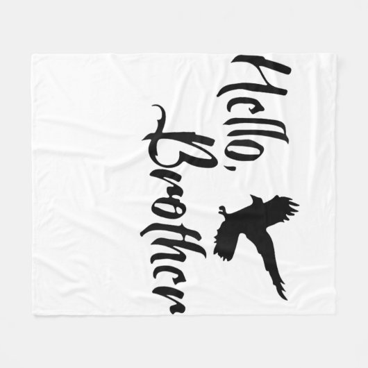 姉弟の為のハローブラザー フリースブランケット (正面(横))