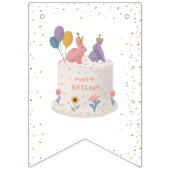 姉弟 パステルうさぎ合同誕生日 バンティングフラッグ (第1の旗)