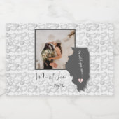 始まったのはイリノイ州の写真ハート スパークリングワインラベル (シングルラベル)