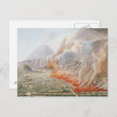 始まったベスビウス山の噴火の様子 ポストカード (正面/裏面)