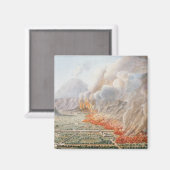 始まったベスビウス山の噴火の様子 マグネット (正面/裏面)