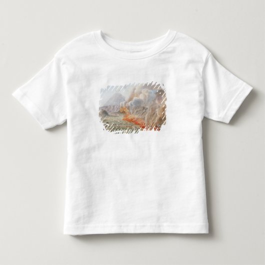 始まったヴェスヴィオの噴火の眺め トドラーTシャツ (正面)
