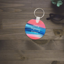 始まりは懸命引用文ブルーコーラルキーチェーン キーホルダー