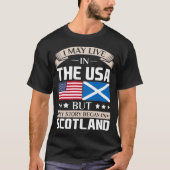 始まりましたスコットランドの旗で米国の物語に住むよろしいです Tシャツ (正面)