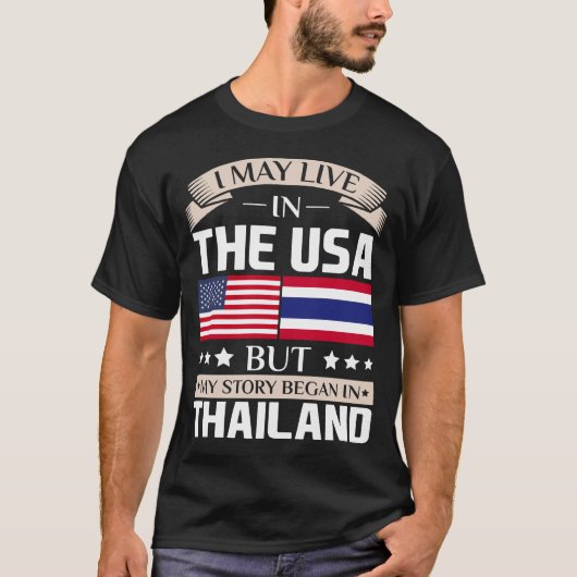 始まりましたタイの旗で米国の物語に住むよろしいです Tシャツ (正面)