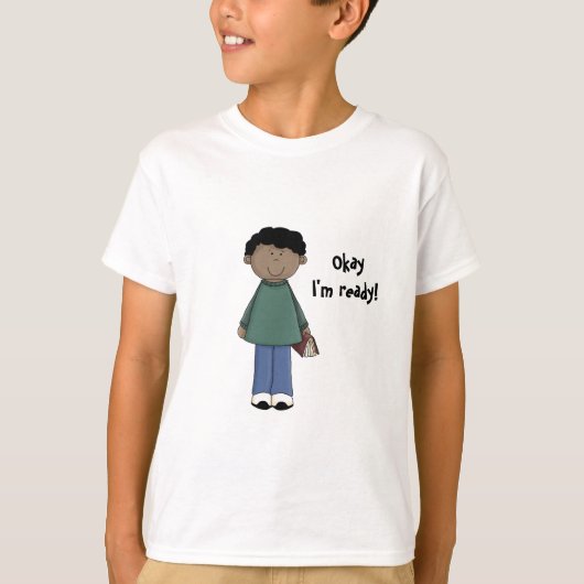 始まる学ぶことを許可して下さい! 少年の学生 Tシャツ (正面)