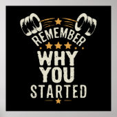 始めた理由を覚えておけ。ジムやる気を起こさせる ポスター (正面)