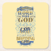 始めで単語はありました スクエアペーパーコースター (正面)