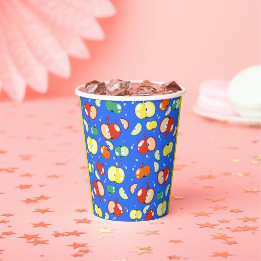始めようパーティーポップ・アートの- Apple on Blue 紙コップ (インサイチュ)