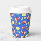 始めようパーティーポップ・アートの- Apple on Blue 紙コップ (裏面)