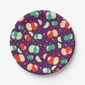 始めようパーティー- ポップ・アートの Apple on Purple ペーパープレート (正面)