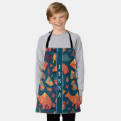 始祖記念物の幾何カラフルカスタム エプロン (着用した状態)