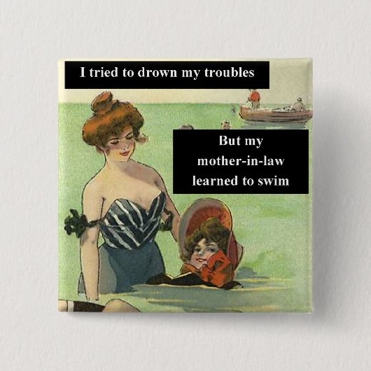 姑のトラブル 缶バッジ (正面)