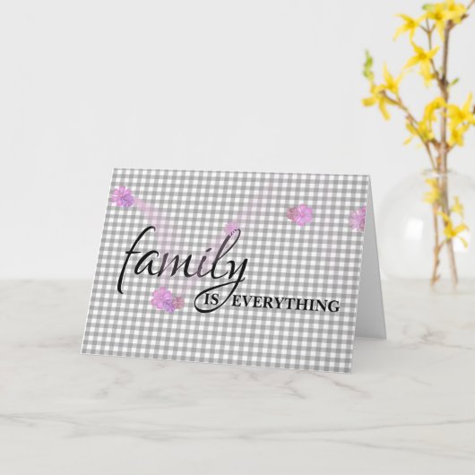 姑誕生日ギンガム カード (黄色い花)