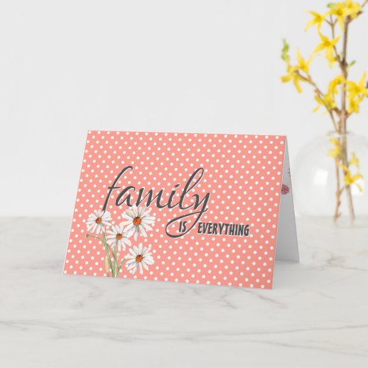 姑誕生日デイジーオン水玉模様 カード (黄色い花)