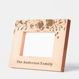 姓かわいいフローラスエレガントクリプトタイポグラフィ レーザー彫刻フレーム