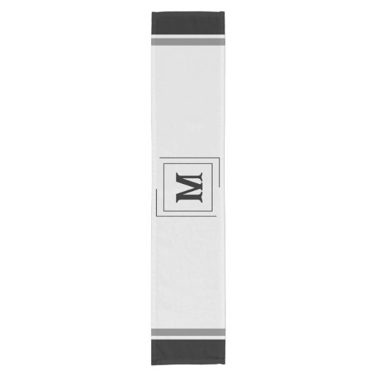 姓が14 x 72インチのグレーテーブルランナー ショートテーブルランナー (正面)