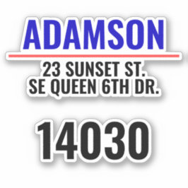 姓とアドレス – カスタムメールボックス番号 シール