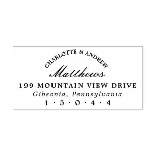 姓と名の差出人住所スタンプエレガント ラバースタンプ