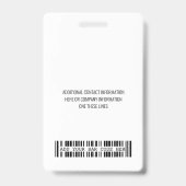 姓と名を持つ会社のロゴバーコードBa バッジ (裏面)