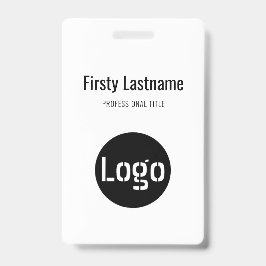 姓と名を持つ会社のロゴバーコードBa バッジ