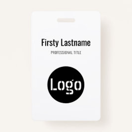 姓と名を持つ会社のロゴバーコードBa バッジ