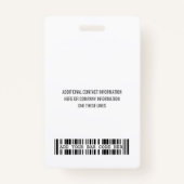 姓と名を持つ会社のロゴバーコードBa バッジ (裏面)