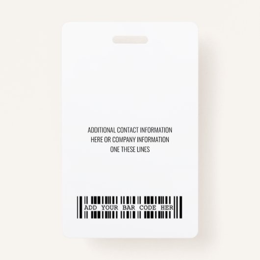 姓と名を持つ会社のロゴバーコードBa バッジ (裏面)