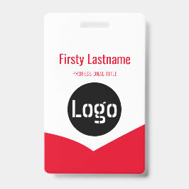 姓と名を持つ会社のロゴバーコードBa バッジ