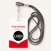 姓と名を持つ会社のロゴバーコードBa バッジ (正面ランヤード)