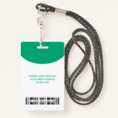 姓と名を持つ会社のロゴバーコードBa バッジ (裏面ランヤード)