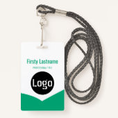 姓と名を持つ会社のロゴバーコードBa バッジ (正面ランヤード)