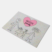 姓のかわいい棒は子供のスケッチを計算します ドアマット (アングル)