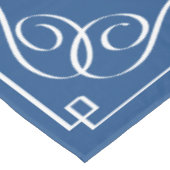 姓のパーソナライズされた青と白のテーブルクロス テーブルクロス (アングル)