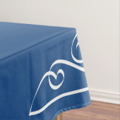姓のパーソナライズされた青と白のテーブルクロス テーブルクロス (インサイチュ)