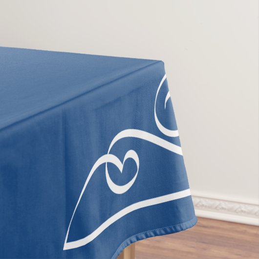 姓のパーソナライズされた青と白のテーブルクロス テーブルクロス (インサイチュ)