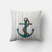 姓のビーチハウスへの航海のないかりの歓迎 クッション (裏面)