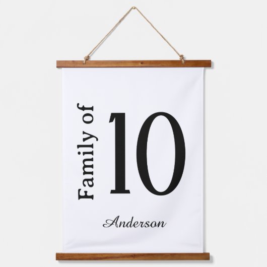 姓のファミリパーソナライズされた名 吊り下げ型タペストリー (正面)