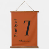 姓のファミリパーソナライズされた名 吊り下げ型タペストリー (正面)