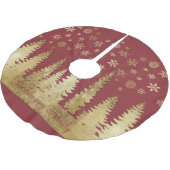 姓の休日の金ゴールドおよび赤い冬の不思議の国 ブラッシュドポリエステルツリースカート (アングル)