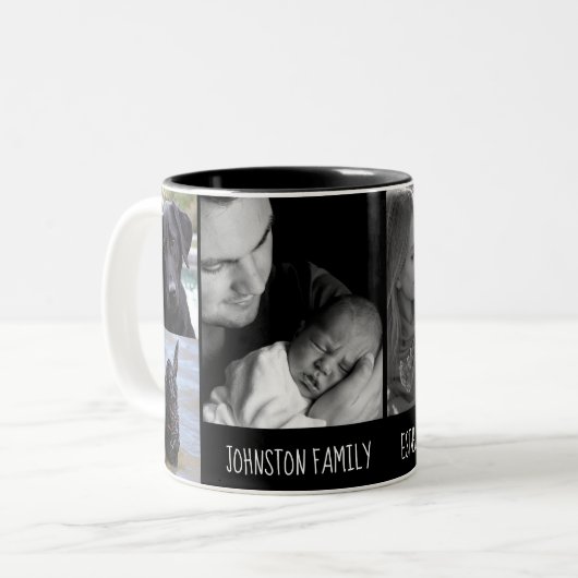 姓の確立された日付6の写真のマグ ツートーンマグカップ (正面左)