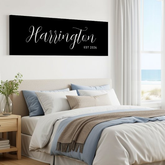 姓の署名Est日付ロングキャンバスファミリーギフト キャンバスプリント